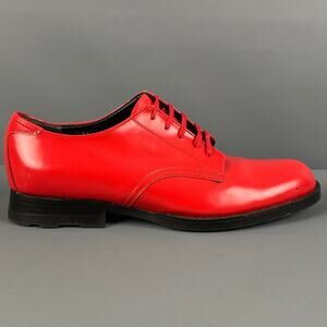 COMME des GARCONS Size 7 Red Leather Lace Up Shoes